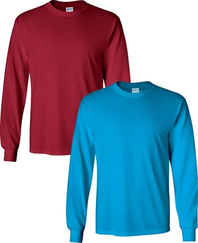 Vista 65 de Gildan Camiseta de manga larga de algodón ultra para adulto, estilo G2400, paquete múltiple Militar + ceniza.