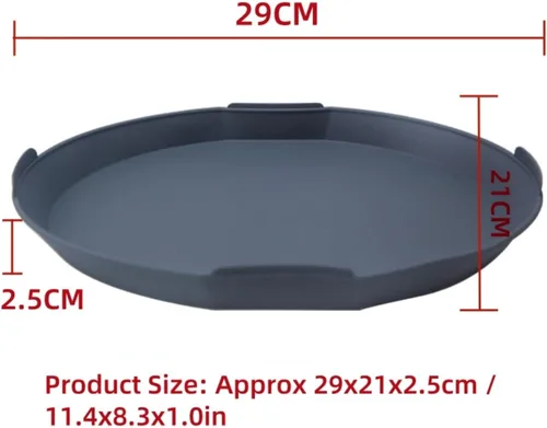Vista 4 de Generic Bandeja de vapor de silicona para hornear, rectangular, gris, 11.4 x 8.3 pulgadas, compatible con Thermomix TM31/TM5/TM6