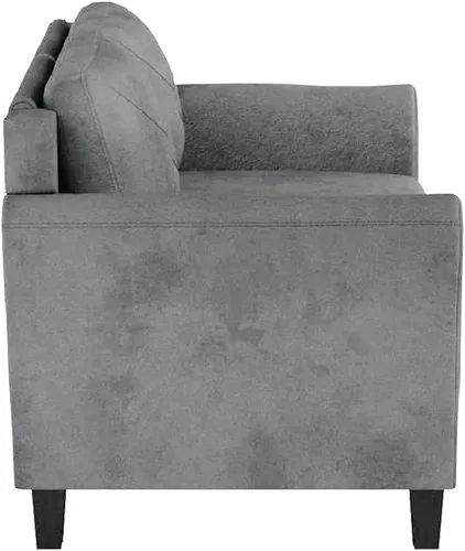 Vista 4 de Lifestyle Solutions Sillón de brazos Grayson KD Collection de microfibra., Textil Madera, Gris oscuro