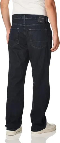 Vista 2 de Nautica Traditional Collection - Pantalón de mezclilla para hombre, ajuste relajado.
