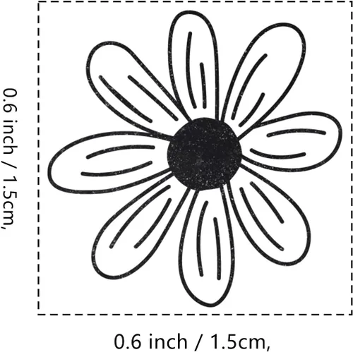 Vista 2 de Sello de goma con diseño de margarita, pequeño sello de 3/5 pulgadas para álbumes de recortes, planificador de tarjetas