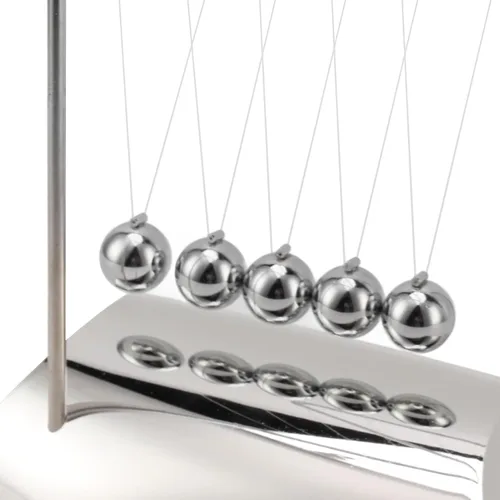 Vista 7 de Newton - Péndulo de cuna con 7 bolas de acero, bolas de balanceo clásicas de equilibrio, bolas de movimiento perpetuo de Newtons en forma de Z