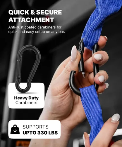 Vista 6 de DMoose Fitness Correas colgantes para abdominales para barra de dominadas y entrenamiento de fuerza central, correas de ejercicio acolchadas suaves