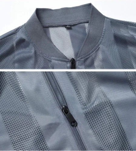 Vista 4 de Flygo Chaleco casual de verano para hombre, ligero, transpirable, malla transpirable y con cremallera