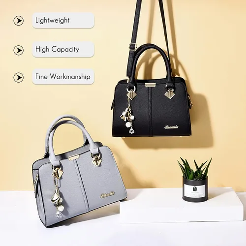 Vista 6 de FANDARE Bolso elegante para mujer, bolso de hombro, bolso cruzado de viaje, bolso de mensajero para compradores, impermeable, de piel sintética