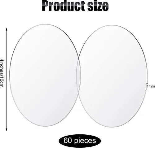 Vista 2 de Yalikop 60 unidades de círculos acrílicos transparentes de 4 pulgadas, disco acrílico transparente en blanco redondo en blanco para boda, vinilo
