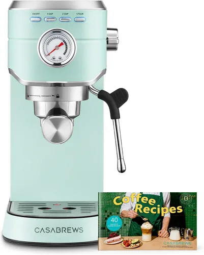 Vista 9 de Máquina de expreso de 20 bares, cafetera de café espresso profesional con varita espumadora de leche, máquina de café espresso compacta con aspecto
