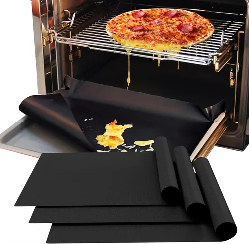 Vista 19 de Paquete de 3 forros de horno para la parte inferior del horno, 15.9 x 24 pulgadas de grosor, resistentes, antiadherentes, de teflón, sin BPA ni