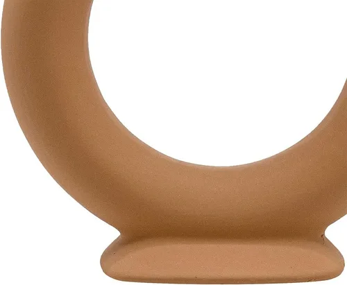 Vista 6 de Koyal Wholesale Portavelas de cerámica abstractos para candelabros, juego de 3 - terracota mate