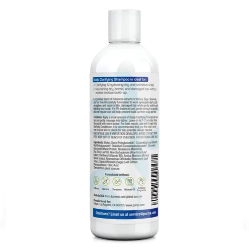 Vista 2 de Puriya Champú sin sulfato, acondicionador para el cabello con aceite de árbol de té y gel de baño para hombres y mujeres, juego de baño 3 en 1