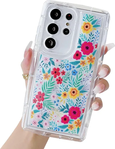 Vista 11 de Funda para Samsung Galaxy S23, para Samsung Galaxy Ultra, delgada, bonita, protectora, transparente, floral, para Samsung Floral A