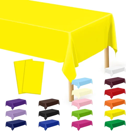 Vista 61 de Suministros de regreso a clases, 2 manteles de 108 x 54 pulgadas, manteles desechables coloridos para el primer día de escuela, rectangular