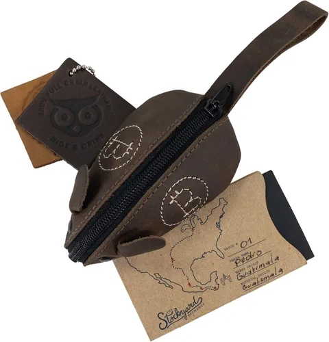 Vista 7 de Hide & Drink, Bolsa de monedas en forma de ratón, bolsa de cambio, estuche de bolsillo para monedas, accesorio de viaje, cuero de grano completo