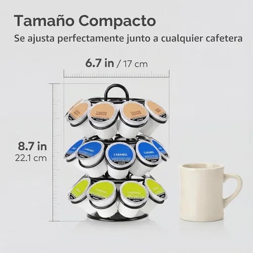 Vista 4 de Soporte giratorio para cápsulas Keurig, soporte para tazas K de alta