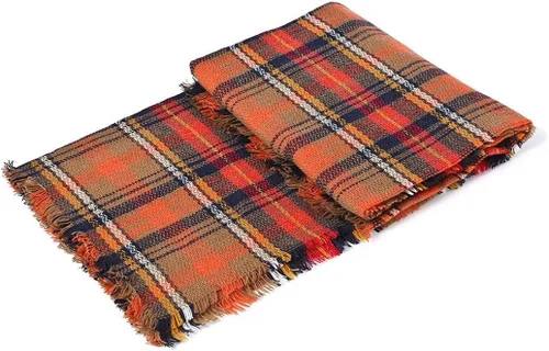Vista 6 de Century Star Bufanda de invierno para mujer, bufanda de otoño a cuadros, bufanda de punto de gran tamaño, bufanda triangular grande para mujer, chal