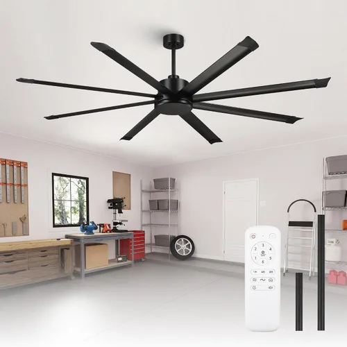 Vista 20 de Ventiladores de techo con luces y control remoto, ventilador de techo Negro - 75