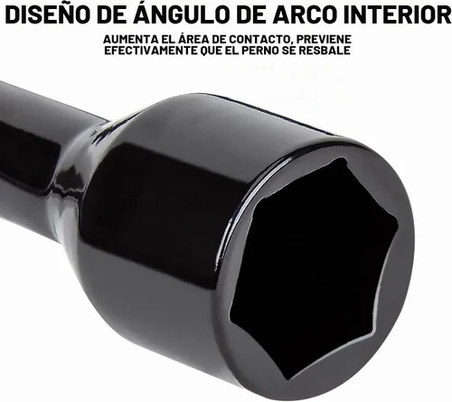 Vista 3 de CARTMAN - Llave universal profesional de tubo de 36 cm, llave de hierro para neumáticos de 4 vías, negra