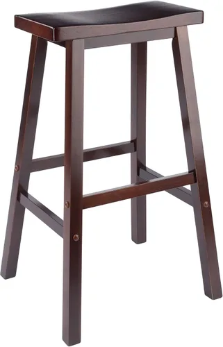 Vista 11 de Winsome Satori - Taburete de mostrador con asiento de sillín para cocina, 24 pulgadas, nogal