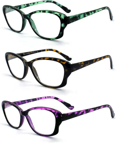 Vista 8 de Paquete de 3 elegantes gafas de lectura estilo ojo de gato para mujer