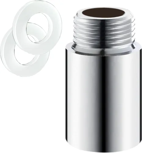 Vista 14 de Extensión de brazo de ducha de 1 pulgada, brazo de extensión de cabezal de ducha de acero inoxidable para accesorios de baño