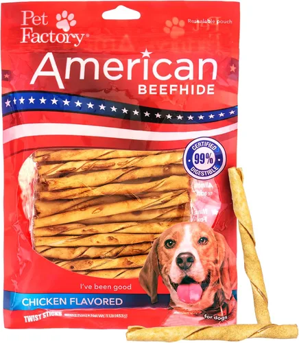 Vista 21 de Pet Factory American Beefhide - Rollos de chips de 5 pulgadas para perros, sabor a carne de res y pollo, 50 unidades/1 paquete