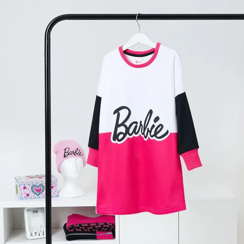 Vista 3 de Barbie - Sudadera con capucha de gran tamaño, vestido tipo suéter para niñas