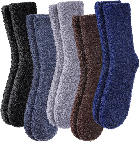 Vista 25 de Calcetines mullidos para mujer, esponjosos, cálidos, tipo pantufla de invierno, de microfibra, suaves, para dormir en casa 1 par Blanco