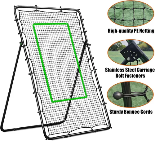 Vista 4 de 4x7ft Adjustable Volleyball Rebounder with Volleyball and Bag for Practice Complete Set 5 Adjustable Angles Large Practice Area Multi