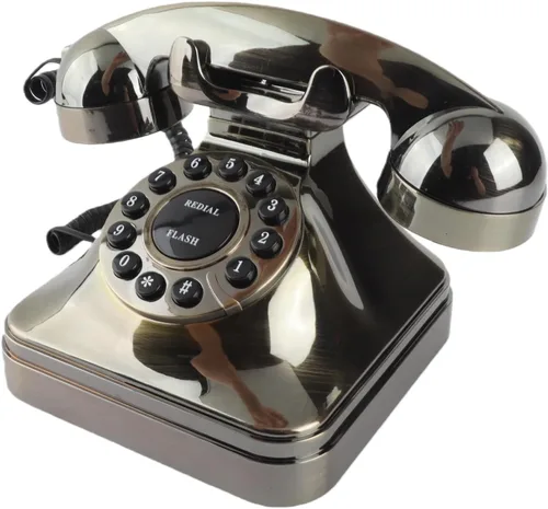 Vista 7 de Teléfono, Yctze Antique Bronze Teléfono Vintage Teléfono Fijo Teléfono de Escritorio Llamada de Escritorio Oficina en casa, Reducción de ruido