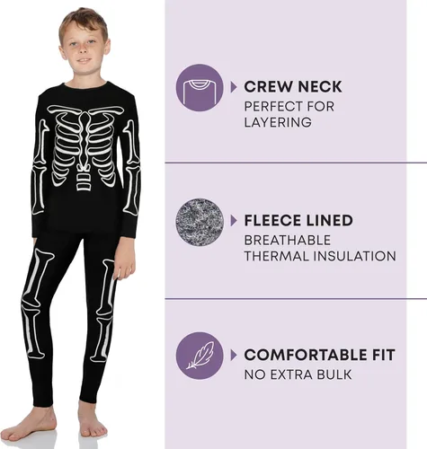 Vista 117 de Rocky Ropa interior térmica para niños, ropa interior larga para niños, capa base para clima frío/esquí