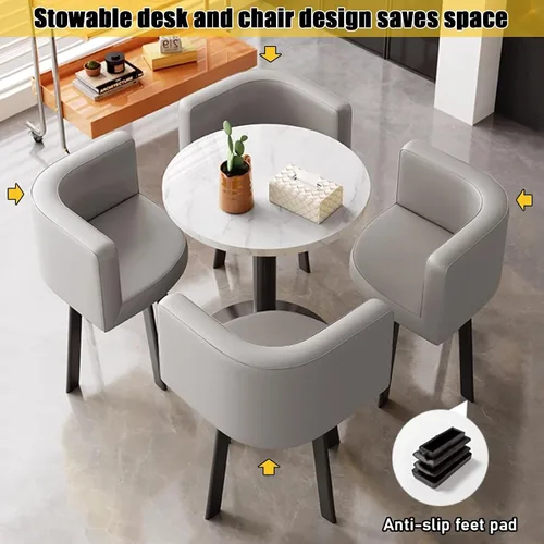 Vista 7 de YVYKFZD Office Reception Room Club Table, Small Kitchen Dining Table Set, Round Conference Table, Business Conference Room Table and Chair Set Save