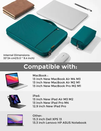 Vista 2 de DOMISO Funda protectora para laptop de 13 pulgadas, resistente al agua, a prueba de golpes, para MacBook Air 13, M4, M3, M2, MacBook Pro M2, M1