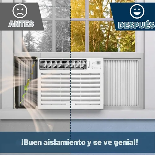 Vista 6 de Paneles laterales de aire acondicionado de ventana ajustables con juego de marco, paneles laterales de CA extra anchos para unidades de CA de 5000 a