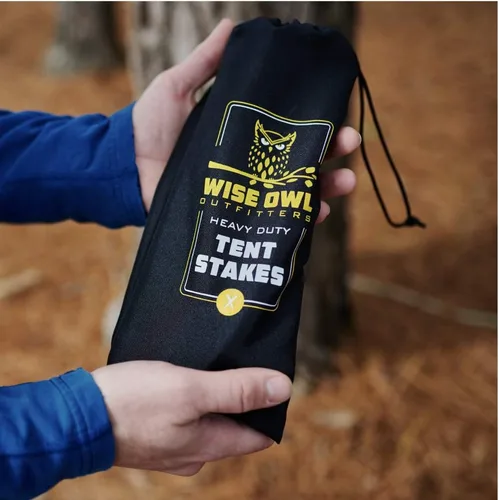 Vista 6 de Wise Owl Outfitters Estacas para tienda de campaña – Estacas de campamento resistentes para tienda de campaña y lona al aire libre – Accesorios