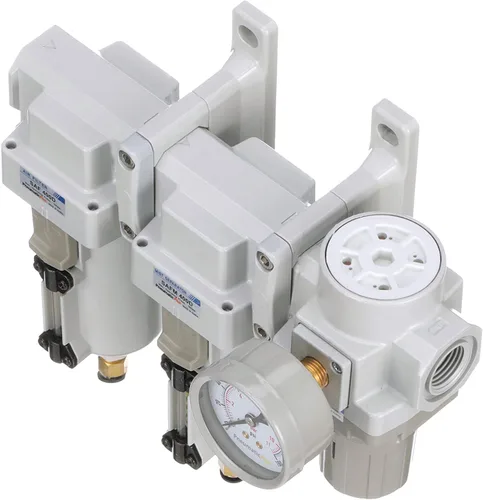 Vista 8 de PneumaticPlus SAU430-N06DG-MEP Sistema de secado de aire de tres etapas Filtro de aire de partículas, filtro coalescente, regulador de presión