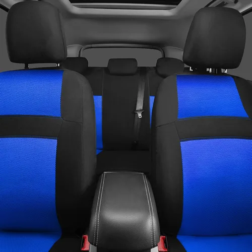 Vista 3 de CAR PASS Fundas de asiento de malla de aire 3D para automóvil, juegos completos con esponja de 5 mm, 4 piezas de alfombrillas de piso para automóvil