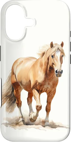 Vista 32 de Funda para iPhone 16 con diseño de caballo Palomino