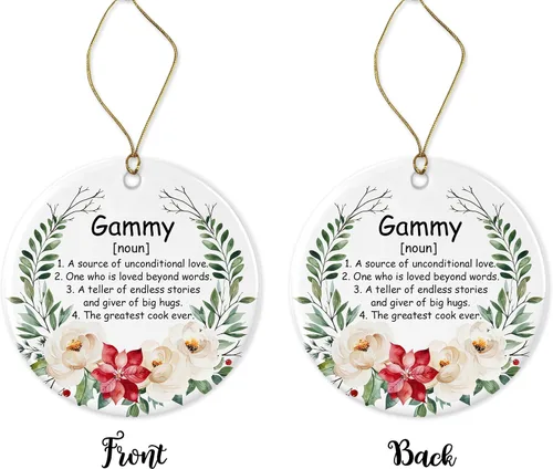 Vista 2 de GavinsDesigns Adorno de sustantivo gammy, definición familiar, adorno de definición gammy, adorno de Navidad para regalos gammy, Gammy, adorno