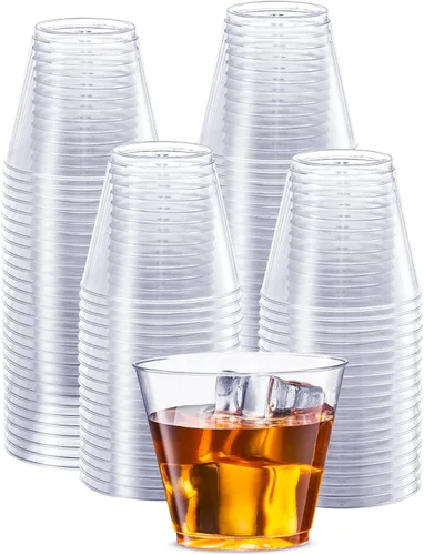 Vista 11 de SETUP Vasos de chupito de plástico duro transparente [1 onza - 100 unidades] Vasos de chupito desechables