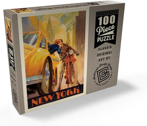 Vista 2 de MyPuzzle New York Minute, Vintage Poster - Rompecabezas prémium de 100 piezas para adultos