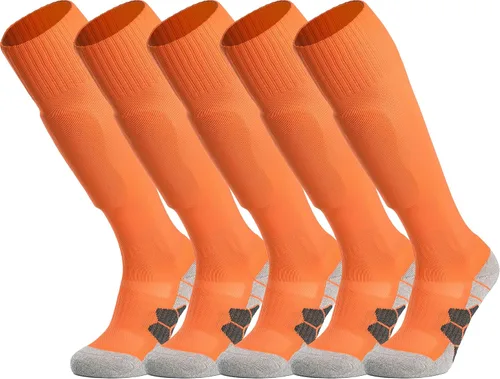Vista 19 de APTESOL - Calcetas de fútbol hasta la rodilla (paquetes de 1/3/5) Calcetas acojinadas para niños, jóvenes, adultos, para equipos deportivos OTC