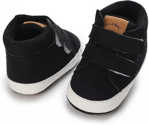 Vista 3 de SOFMUO Zapatos deportivos para bebés, niños y niñas, de piel sintética, antideslizantes, suela de goma suave, botines de vestir para niños pequeños