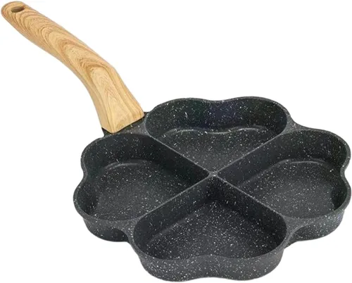 Vista 7 de KLKCMS Sartén frita para huevos, mini cacerola para panqueques, utensilios de cocina, parrilla dividida, sartén resistente al calor, sartén