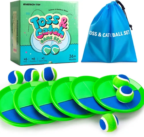 Vista 10 de Juego de pelota para lanzar y atrapar, juego de bolas adhesivas mejoradas para niños y niños pequeños, resistente y resistente al agua, juguete