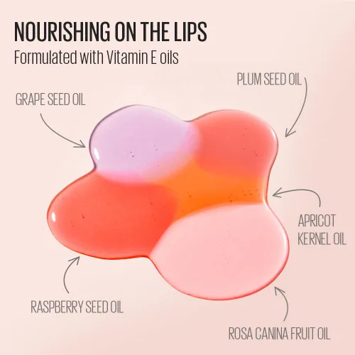 Vista 5 de Kaja Juicy Glass - Aceite para rellenar los labios 01 Rose Hip Spritz Hidratante, se siente voluminoso y ligero con aceite de frutas de árbol