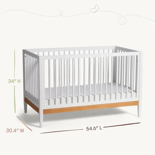 Vista 6 de Little Seeds Cuna convertible Clover 4 en 1, verde arboleda/natural