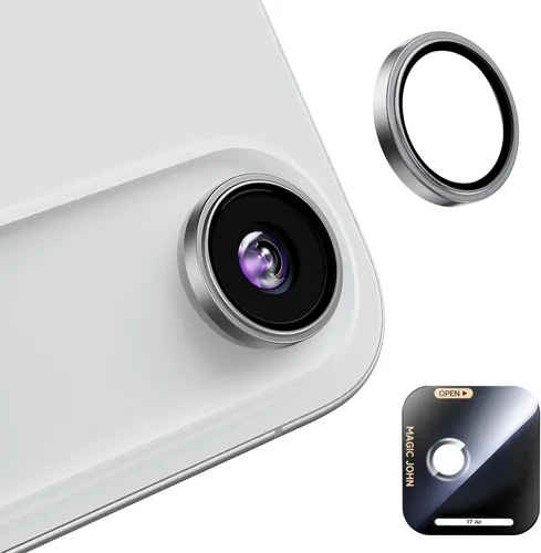 Vista 9 de MAGIC JOHN Protector de lente de cámara para iPhone 17 [kit de alineación y ajuste invisible 1:1] Vidrio templado aeroespacial 9H, Ultra HD, anillo