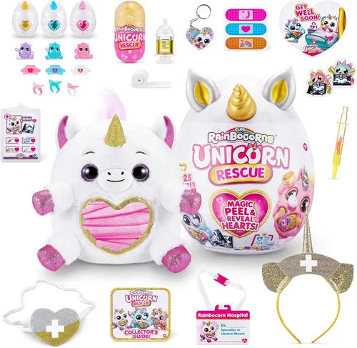 Vista 4 de Rainbocorns Unicorn Rescue Surprise - Peluche coleccionable de ZURU