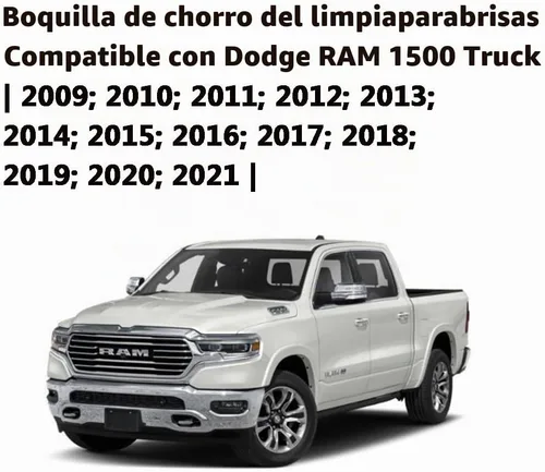 Vista 3 de 4805742AC Compatible con boquillas de limpiaparabrisas RAM Premium Compatible con camiones Dodge RAM 1500-5500 2009-2024 Chorro de boquilla