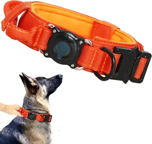 Vista 36 de Collar táctico para perro, ajustable, militar, de nailon, con asa de control y hebilla de metal resistente para perros medianos y grandes (negro, S)